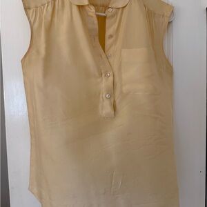 J. Crew Silk Sleeveless Yellow Blouse